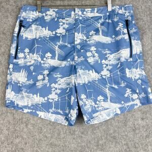 Ted Baker Holoway Printed Swim Shorts‎ Trunks Mens 6 US 2XL Blue Beach Tropical